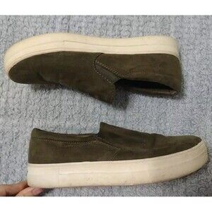 Brash Faux Suede Slip On Shoes Olive Green Size 9